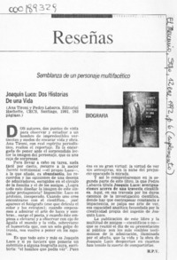 Joaquín Luco, dos historias de una vida  [artículo] H. P. V.