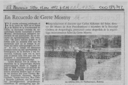 En recuerdo de Grete Mostny