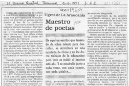 Maestro de poetas  [artículo] Benjamín Vogel M.