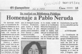 Homenaje a Pablo Neruda  [artículo].