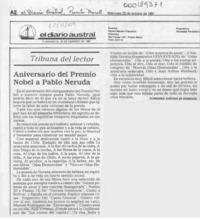 Aniversario del Premio Nobel a Pablo Neruda  [artículo] Floridenia Santana de González.