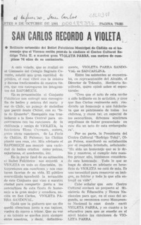San Carlos recordó a Violeta  [artículo].