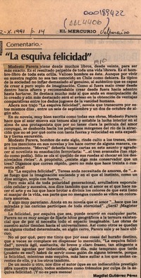 "La esquiva felicidad"  [artículo] Magdiel Gutiérrez Pérez.