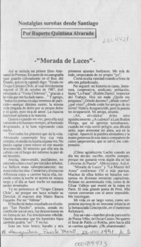 "Morada de luces"  [artículo] Ruperto Quintana Alvarado.