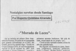 "Morada de luces"  [artículo] Ruperto Quintana Alvarado.