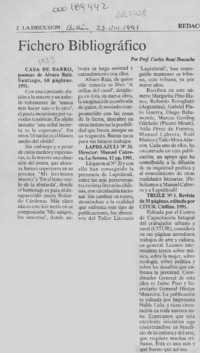 Fichero bibliográfico  [artículo] Carlos René Ibacache.