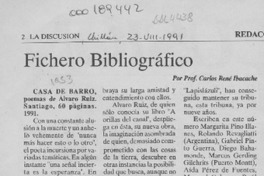 Fichero bibliográfico  [artículo] Carlos René Ibacache.