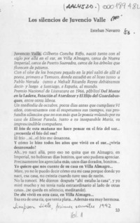 Los silencios de Juvencio Valle
