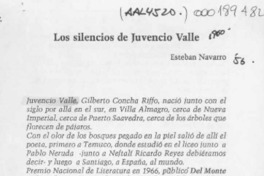 Los silencios de Juvencio Valle