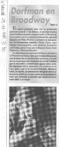 Dorfman en Broadway