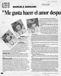 "Me gusta hacer el amor después de almuerzo"  [artículo] Susana Kuncar.
