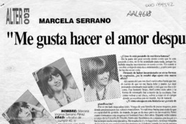 "Me gusta hacer el amor después de almuerzo"  [artículo] Susana Kuncar.