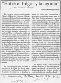 "Entre el fulgor y la agonía"  [artículo] Esteban Vergara Báez.