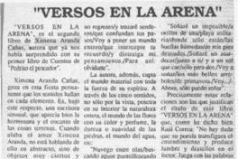 "Versos en la arena"  [artículo] Luis E. Aguilera.