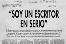 "Soy un escritor en serio"  [artículo] Paula Escobar.