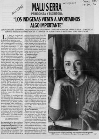 "Los indígenas vienen a aportarnos algo importante"  [artículo] Soledad Miranda.