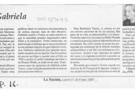 Tomic y Gabriela  [artículo] María Maluenda.