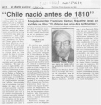 "Chile nació antes de 1810"  [artículo].