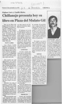 Chillanejo presenta hoy su libro en plaza del Mulato Gil  [artículo].