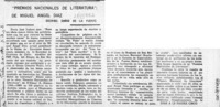 "Premios nacionales de literatura", de Miguel Angel Díaz  [artículo] Darío de la Fuente.