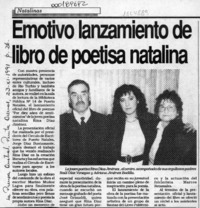 Emotivo lanzamiento de libro de poetisa natalina  [artículo].