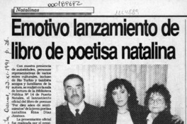 Emotivo lanzamiento de libro de poetisa natalina  [artículo].