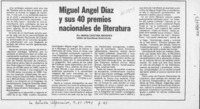 Miguel Angel Díaz y sus 40 Premios Nacionales de Literatura  [artículo] María Cristina Menares.