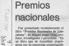 Premios nacionales  [artículo].