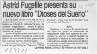 Astrid Fugellie presenta su nuevo libro "Dioses del sueño"  [artículo].