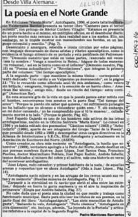 La poesía en el Norte Grande  [artículo] Pedro Mardones Barrientos.