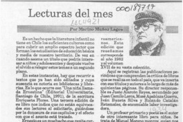 Lecturas del mes  [artículo] Marino Muñoz Lagos.
