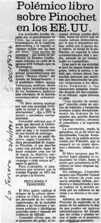 Polémico libro sobre Pinochet en los EE. UU.  [artículo]