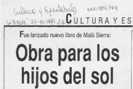 Obra para los hijos del sol  [artículo]