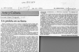 Un profeta en su tierra  [artículo] Edmundo Sepúlveda Marambio.