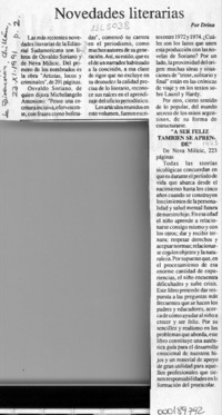 Novedades literarias  [artículo] Drina.