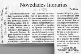 Novedades literarias  [artículo] Drina.