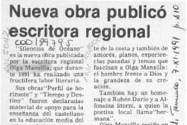 Nueva obra publicó escritora regional  [artículo].