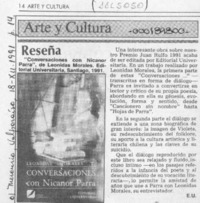 Conversaciones con Nicanor Parra  [artículo] E. U.