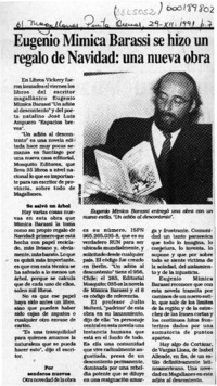Eugenio Mimica Barassi se hizo un regalo de Navidad, una nueva obra  [artículo].