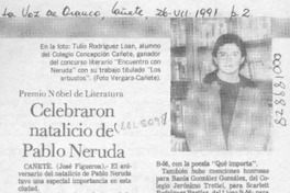 Celebraron natalicio de Pablo Neruda  [artículo] José Figueroa.
