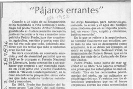 "Pájaros errantes"  [artículo] Lautaro Robles.