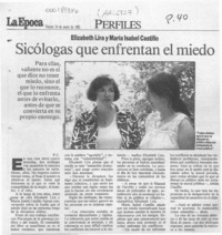 Sicólogas que enfrentan el miedo  [artículo] P. C.