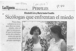 Sicólogas que enfrentan el miedo  [artículo] P. C.