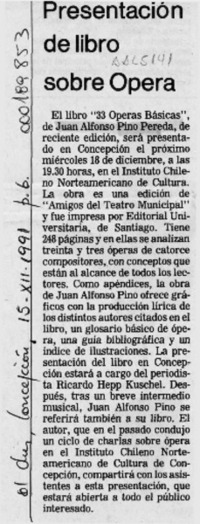 Presentación de libro sobre Opera  [artículo].
