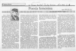 Poesía femenina  [artículo] Marino Muñoz lagos.
