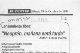 "Neoprén, mañana será tarde"  [artículo].