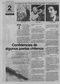 Confidencias de algunos poetas chilenos  [artículo] Marino Muñoz Lagos.