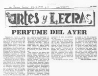 Perfume del ayer  [artículo] Amparo Pozo.