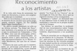 Reconocimiento a los artistas  [artículo] Enrique Skinner Zavala.