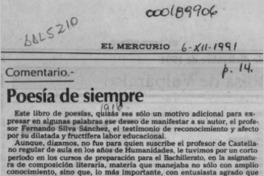 Poesía de siempre  [artículo] Hugo Rolando Cortés.